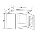 Diagonal Cabinets with Glass Doors