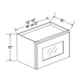 Gabinetes de apilamiento de una sola puerta con vidrio de 12" de altura