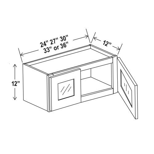 Gabinetes apilables de doble puerta de 12" de altura con vidrio