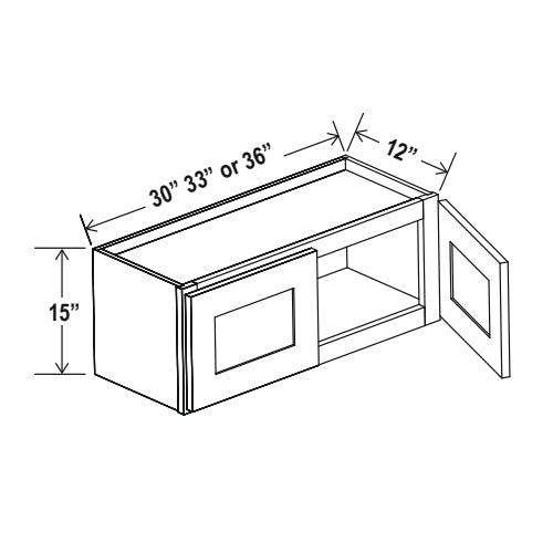 Espresso Shaker 15" High Bridge Cabinets