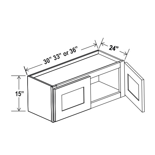 Espresso Shaker 15" High Refrigerator Cabinets