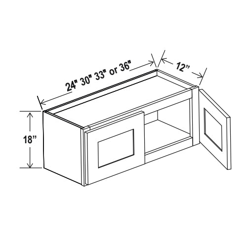 Espresso Shaker 18" High Bridge Cabinets