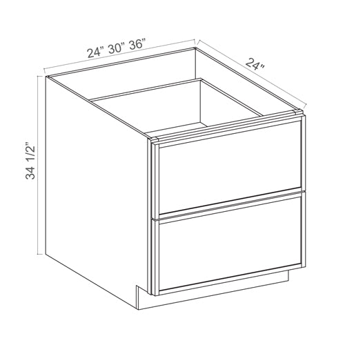 Slim Aston Green Shaker 2 Drawer Bases