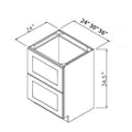 Hudson Grey Shaker 2 Drawer Bases
