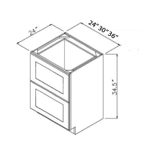 Hudson Grey Shaker 2 Drawer Bases