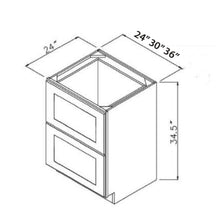 White Shaker 2 Drawer Bases