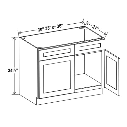 Hudson Grey Shaker Vanity Sink Base