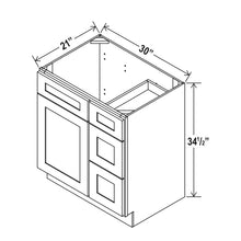 Hudson Grey Shaker Vanity Sink Bases Right