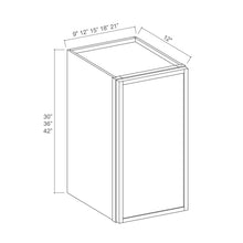 30" High Wall Cabinets - Slim White Oak Single Door