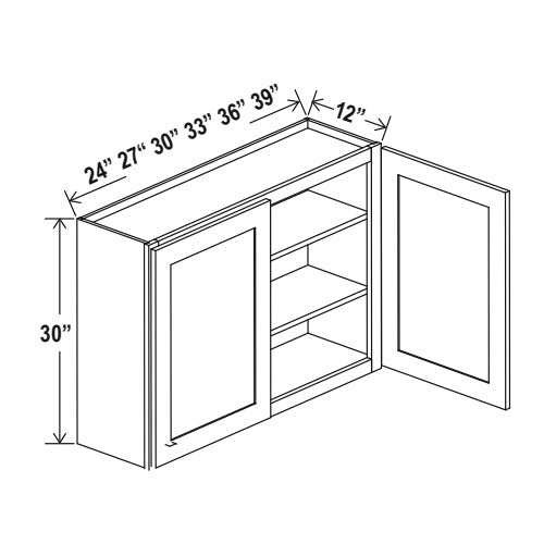 Muebles altos de pared de 76 cm - Blanco Shaker Doble Puerta