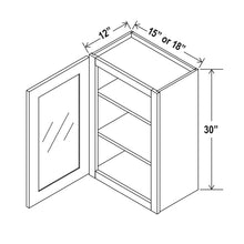 30" Wall Cabinets with Glass Doors - Single Door