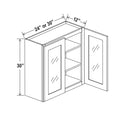 Gabinetes de pared de 30" con puertas de vidrio - Doble puerta