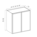 30" High Wall Cabinets - Slim Aston Green Shaker Double Door