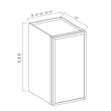 36" High Wall Cabinets - Slim White Oak Single Door