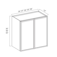 36" High Wall Cabinets - Slim White Oak Double Door