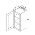 Muebles altos de pared de 36" - Una puerta, estilo "Shaker" blanco