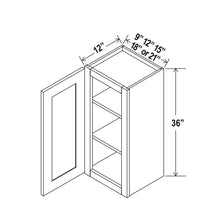 36" High Wall Cabinets - White Shaker Single Door