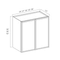 42" High Wall Cabinets - Slim White Oak Double Door
