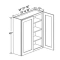 42" High Wall Cabinets - Espresso Shaker Double Door