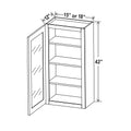 42" Wall Cabinets with Glass Doors - Single Door