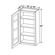 42" Wall Cabinets with Glass Doors - Single Door