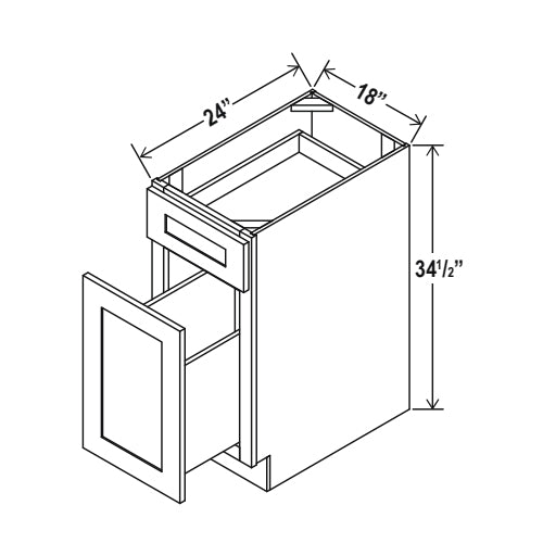 Hudson Grey Shaker Base With Waste Bin Pullout