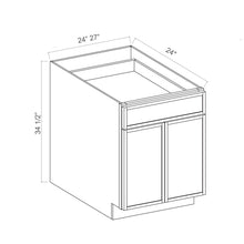Slim White Oak Double Door Single Drawer Bases