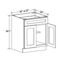 Bases blancas de doble puerta y un solo cajón estilo Shaker