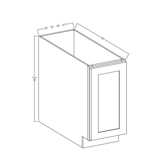 Hudson Grey Shaker Full Height Single Door Bases