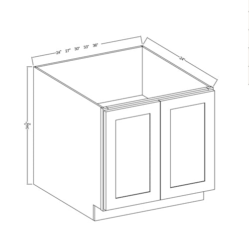 Hudson Grey Shaker Full Height Double Door Bases