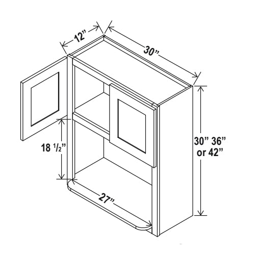Hudson Grey Shaker Microwave Wall Cabinets
