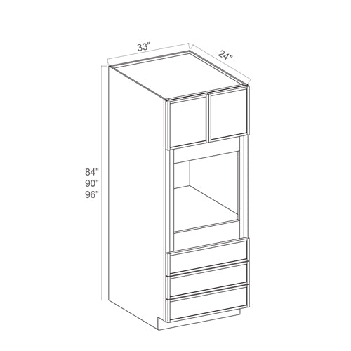 Slim Aston Green Shaker Oven Cabinets - 33" Wide