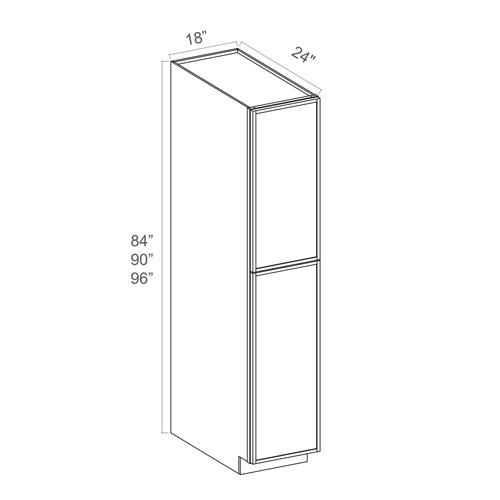 Slim Aston Green Shaker Pantry Cabinets - Single Door