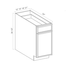 Slim White Oak Single Door Single Drawer Bases