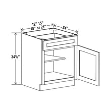 White Shaker Single Door Single Drawer Bases
