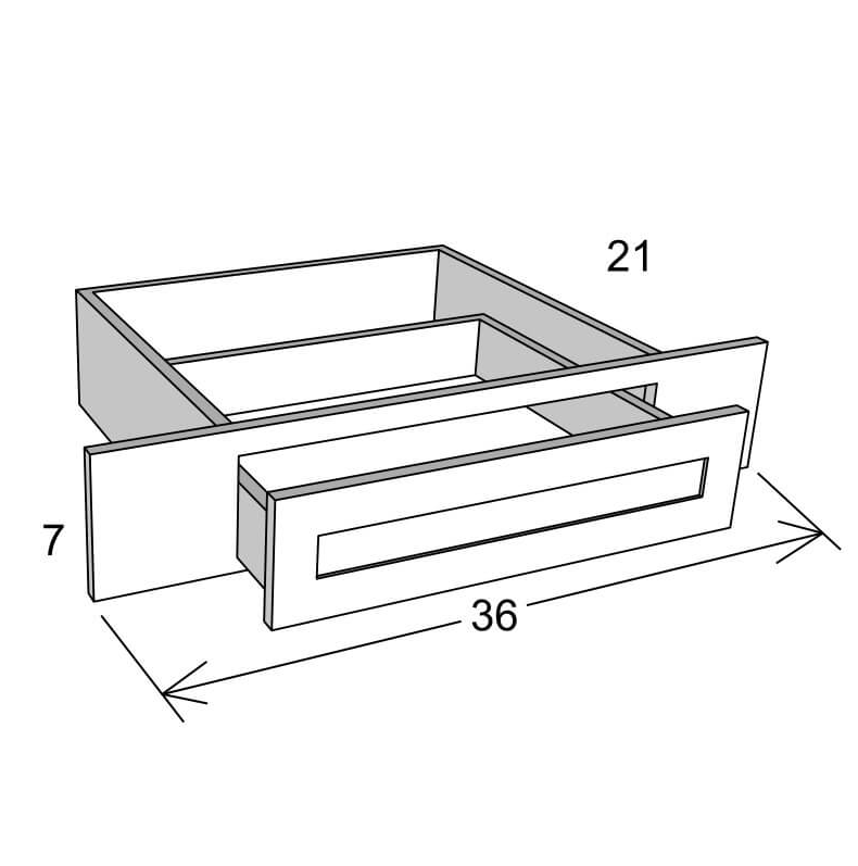 White Shaker Vanity Knee Drawer