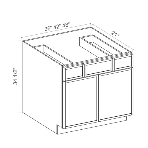 Slim Aston Green Shaker Vanity Sink Drawer Bases