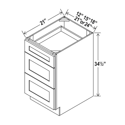 Hudson Grey Shaker Vanity Drawer Bases