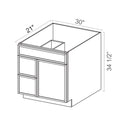 Slim Aston Green Shaker Vanity Sink Bases Left