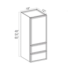 Slim White Oak Wall Cabinet with Drawers