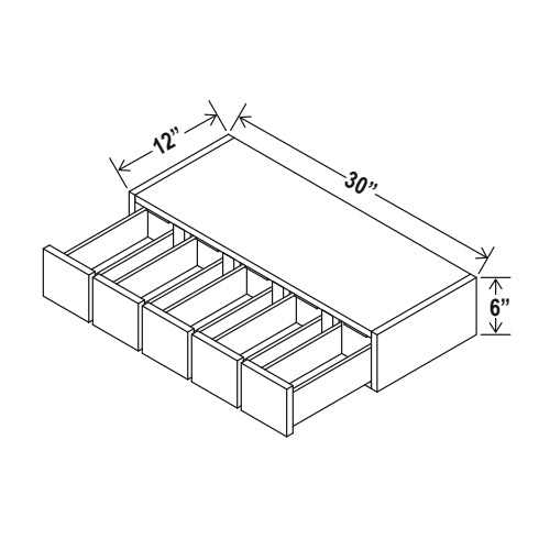 Hudson Grey Shaker Wall Spice Drawer