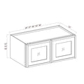 Slim White Oak 15" Tall Double Door Stacker Cabinets with Glass