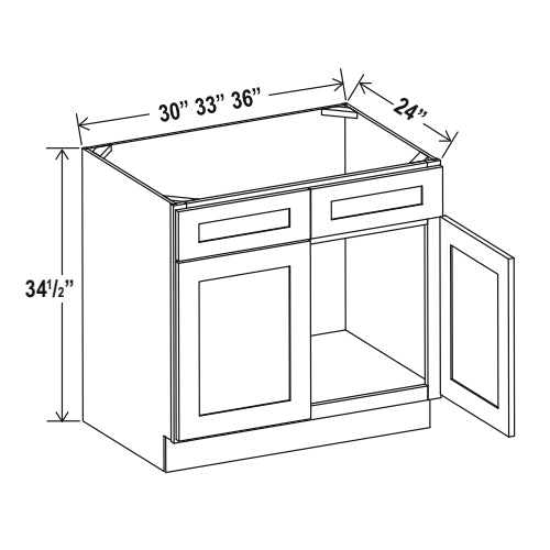 Hudson Grey Shaker Sink Bases